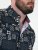 D555 Rick Geometric Print Short Sleeve Shirt Navy - Πουκάμισα - Aνδρικά πουκαμισα μεγαλα μεγάλα μεγέθη