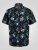 D555 Corden Hawaiian AOP Cuban Collar Resort Short Sleeve Navy - Κοντομάνικα πουκάμισα - Κοντομάνικα πουκάμισα μεγάλα μεγέθη