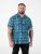 D555 Hawkins Printed Cuban Collar Resort Short Sleeve Shirt Teal - Πουκάμισα - Aνδρικά πουκαμισα μεγαλα μεγάλα μεγέθη