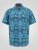 D555 Hawkins Printed Cuban Collar Resort Short Sleeve Shirt Teal - Πουκάμισα - Aνδρικά πουκαμισα μεγαλα μεγάλα μεγέθη