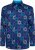 Kam Jeans 6071 Record Print Long Sleeve Shirt Navy - Πουκάμισα - Aνδρικά πουκαμισα μεγαλα μεγάλα μεγέθη