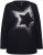 Ulla Popken Sequined Star Rolled Edge Sweater Black - φούτερ/Φούτερ με κουκούλα - 
