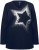 Ulla Popken Sequined Star Rolled Edge Sweater Navy - φούτερ/Φούτερ με κουκούλα - 