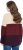 Ulla Popken Cable Knit Block Stripe V-Neck Sweater Dark Ruby - φούτερ/Φούτερ με κουκούλα - 