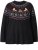 Ulla Popken Norwegian Style Christmas Sweater Black - φούτερ/Φούτερ με κουκούλα - 