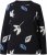 Ulla Popken Eco Cotton Leaf Pattern Long Sleeve Sweater Black - φούτερ/Φούτερ με κουκούλα - 