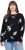 Ulla Popken Eco Cotton Leaf Pattern Long Sleeve Sweater Black - φούτερ/Φούτερ με κουκούλα - 