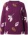 Ulla Popken Eco Cotton Leaf Pattern Long Sleeve Sweater Forest Berry - φούτερ/Φούτερ με κουκούλα - 