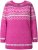 Ulla Popken Norwegian Style Pastel Tone Long Sleeve Sweater Summer Berry - φούτερ/Φούτερ με κουκούλα - 