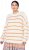 Ulla Popken Oversized Striped Balloon Sleeve Sweater Off-White - φούτερ/Φούτερ με κουκούλα - 