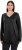 Ulla Popken Casual V-Neck Long Sleeve Sweater Black - φούτερ/Φούτερ με κουκούλα - 