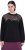 Ulla Popken Tulle Panel Sweatshirt Black - φούτερ/Φούτερ με κουκούλα - 