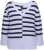 Ulla Popken Split Stripe Long Sleeve V-Neck Sweater Blue Grey - φούτερ/Φούτερ με κουκούλα - 
