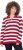 Ulla Popken Striped Polo Collar Long Sleeve Sweater Ruby Red - φούτερ/Φούτερ με κουκούλα - 