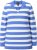 Ulla Popken Striped Polo Collar Long Sleeve Sweater Aegean Blue - φούτερ/Φούτερ με κουκούλα - 