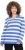 Ulla Popken Striped Polo Collar Long Sleeve Sweater Aegean Blue - φούτερ/Φούτερ με κουκούλα - 