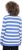 Ulla Popken Striped Polo Collar Long Sleeve Sweater Aegean Blue - φούτερ/Φούτερ με κουκούλα - 