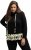 Ulla Popken Ruffle Hem A-line Fit Hooded Sweatshirt Black - φούτερ/Φούτερ με κουκούλα - 