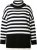 Ulla Popken Striped Stand-Up Collar Sweater Black - φούτερ/Φούτερ με κουκούλα - 