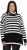 Ulla Popken Striped Stand-Up Collar Sweater Black - φούτερ/Φούτερ με κουκούλα - 