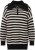 Ulla Popken Striped Troyer Collar Sweater Black - φούτερ/Φούτερ με κουκούλα - 