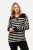 Ulla Popken Striped Troyer Collar Sweater Black - φούτερ/Φούτερ με κουκούλα - Ζεστά Φούτερ, Hoodies & Πλεκτά