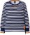 Ulla Popken Striped Drawstring Hem Sweatshirt Navy - φούτερ/Φούτερ με κουκούλα - 