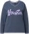 Ulla Popken Houston Textured Lettering Sweatshirt Navy - φούτερ/Φούτερ με κουκούλα - 