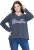 Ulla Popken Houston Textured Lettering Sweatshirt Navy - φούτερ/Φούτερ με κουκούλα - 