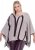 Ulla Popken Brushstroke Knit Poncho Beige - φούτερ/Φούτερ με κουκούλα - 