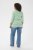 Kaffe Curve Lia Boatneck 3/4 T-Shirt Chalk/Bright Green - Μπλουζάκια και τοπ - 