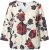 Ulla Popken Rose Print Faux Wrap Top Off-White - Μπλουζάκια - 