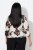 Ulla Popken Rose Print Faux Wrap Top Off-White - Μπλουζάκια - 
