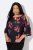 Ulla Popken Botanical Print Cold Shoulder Top Black - Μπλουζάκια - 