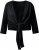 Ulla Popken Versatile Surplice Wrap Tie Hem Bolero Top Black - Μπλουζάκια - 
