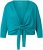 Ulla Popken Versatile Surplice Wrap Tie Hem Bolero Top Teal - Μπλουζάκια - 