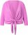 Ulla Popken Versatile Surplice Wrap Tie Hem Bolero Top Cool Pink - Μπλουζάκια - 