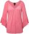 Ulla Popken Trumpet Sleeve Cold Dyed Tee Dark Pink - Τυπωμένα T-shirts για γυναίκες - 