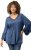 Ulla Popken Trumpet Sleeve Cold Dyed Tee Dove Blue - Τυπωμένα T-shirts για γυναίκες - 