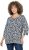 Ulla Popken Floral 3/4 Sleeve V-Neck A-Line Tee Navy - Μπλουζάκια - 