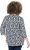 Ulla Popken Floral 3/4 Sleeve V-Neck A-Line Tee Navy - Μπλουζάκια - 