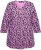 Ulla Popken Floral 3/4 Sleeve V-Neck A-Line Tee Amethyst - Μπλουζάκια - 