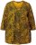 Ulla Popken Animal Print 3/4 Sleeve V-Neck Tee Neon Orange - Μπλουζάκια - 