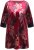 Ulla Popken Velvet Peacock Feather 3/4 Sleeve Tunic Blouse Wine Red - Μπλουζάκια - 