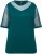 Ulla Popken Sequined Mesh Sleeve Blouse Dark Green - Μπλουζάκια - 
