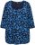 Ulla Popken Scribble Print Square Neck 3/4 Sleeve Tee Navy - Τυπωμένα T-shirts για γυναίκες - 