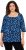 Ulla Popken Scribble Print Square Neck 3/4 Sleeve Tee Navy - Τυπωμένα T-shirts για γυναίκες - 