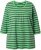Ulla Popken Striped 3/4 Sleeve A-Line Tee Apple Green - Μπλουζάκια - 