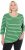 Ulla Popken Striped 3/4 Sleeve A-Line Tee Apple Green - Μπλουζάκια - 