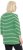 Ulla Popken Striped 3/4 Sleeve A-Line Tee Apple Green - Μπλουζάκια - 